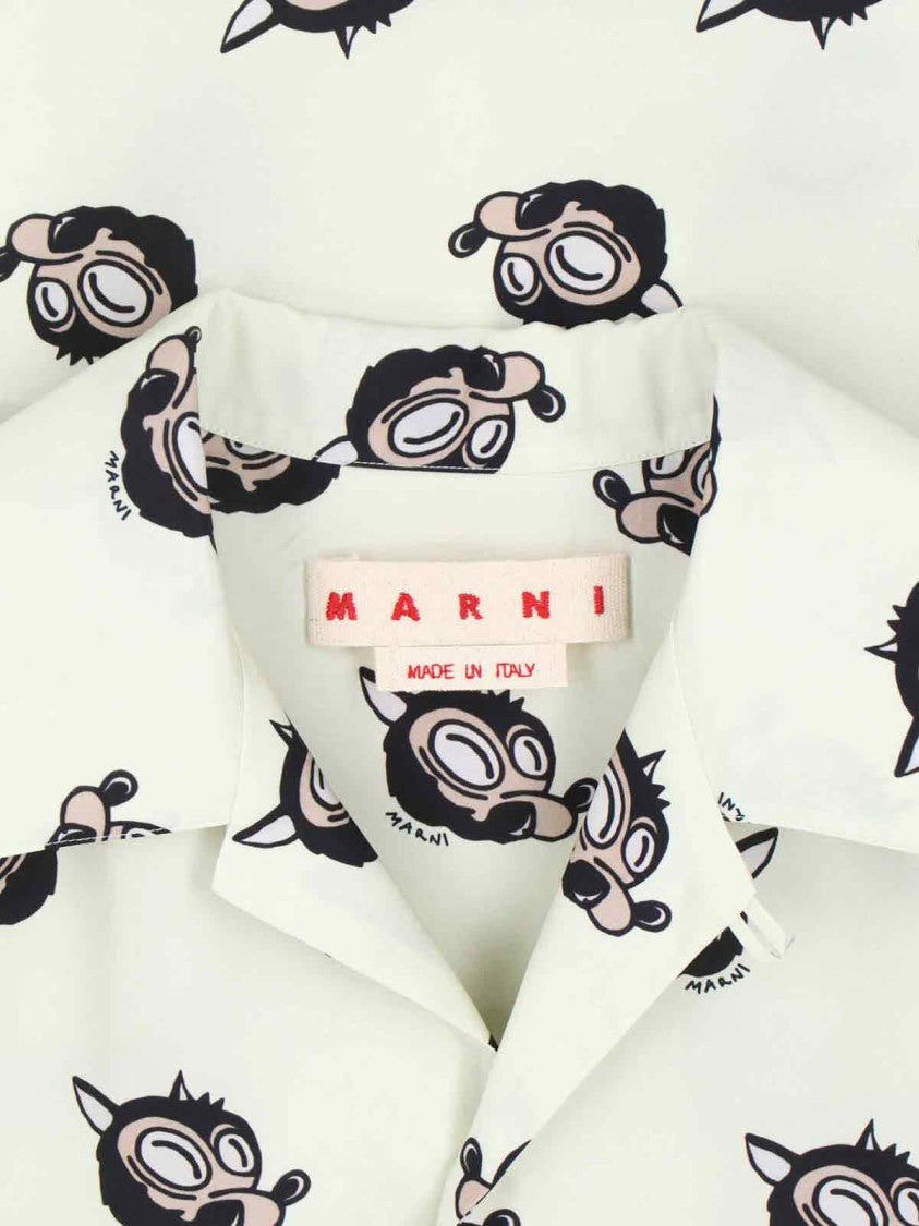 Marni Printed Camp Collar Shirt – Cream