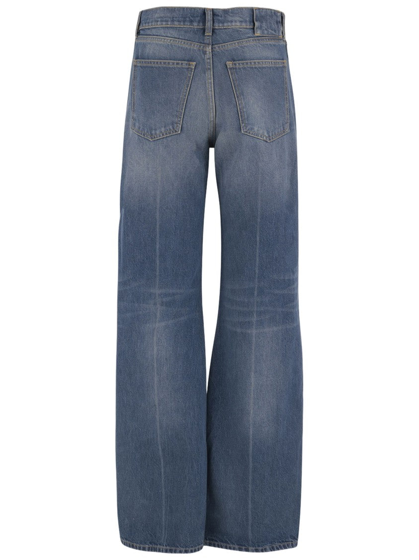 Armarium Wide-Leg Washed Denim Jeans