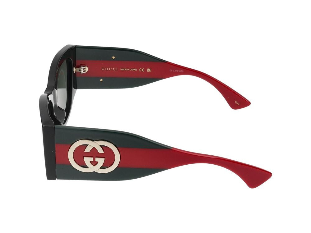Gucci Black Green Accents Sunglasses