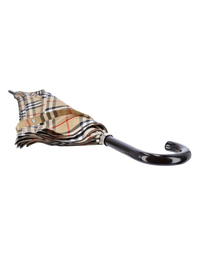 Burberry Classic Plaid Umbrella With Curved Handle