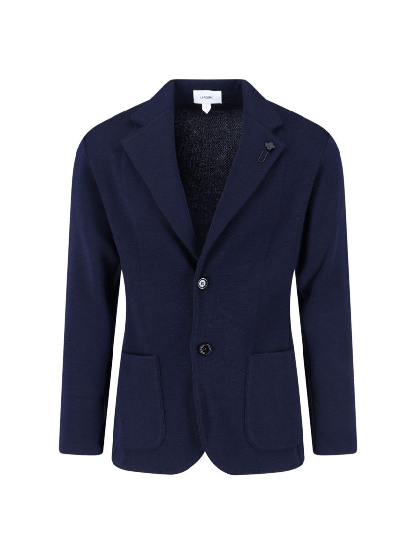 Lardini Tailored Floral-Pin Single-Breasted Blazer