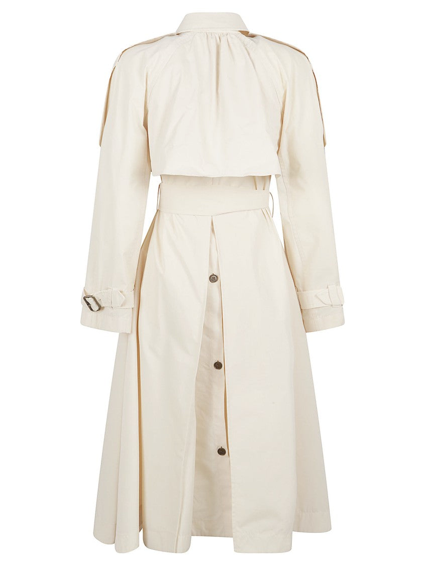 Burberry Trench Coat With Bow Tie Detail And Adjustable Cuffs