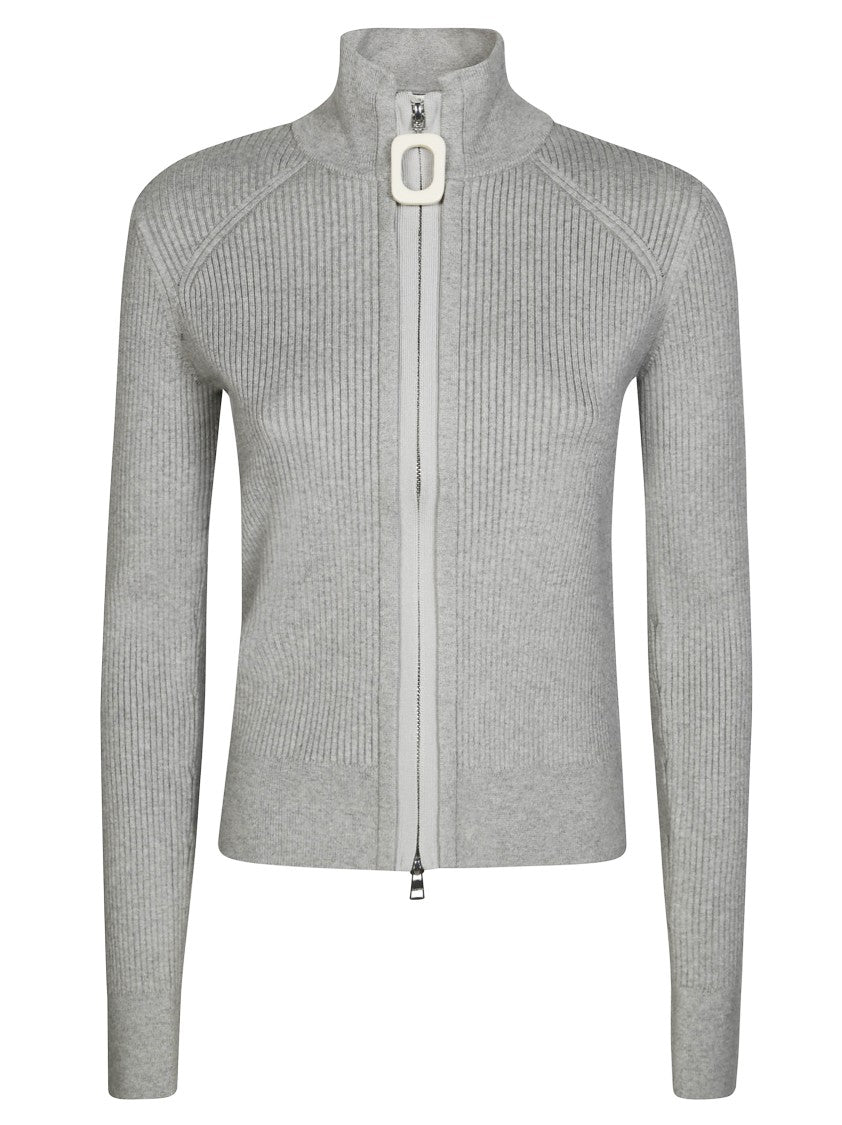 J. W. Anderson Ribbed Zip-Up Cardigan With High Collar
