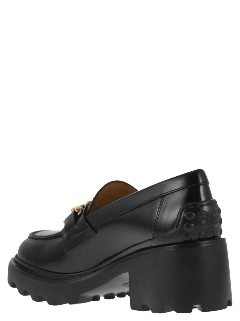 Tod's Leather Moccasin With Carrarmato Bottom