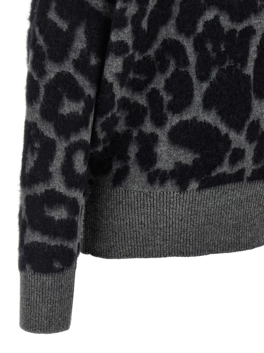 Stella Mccartney Leopard-Print Wool/Alpaca Blend Turtleneck Sweater