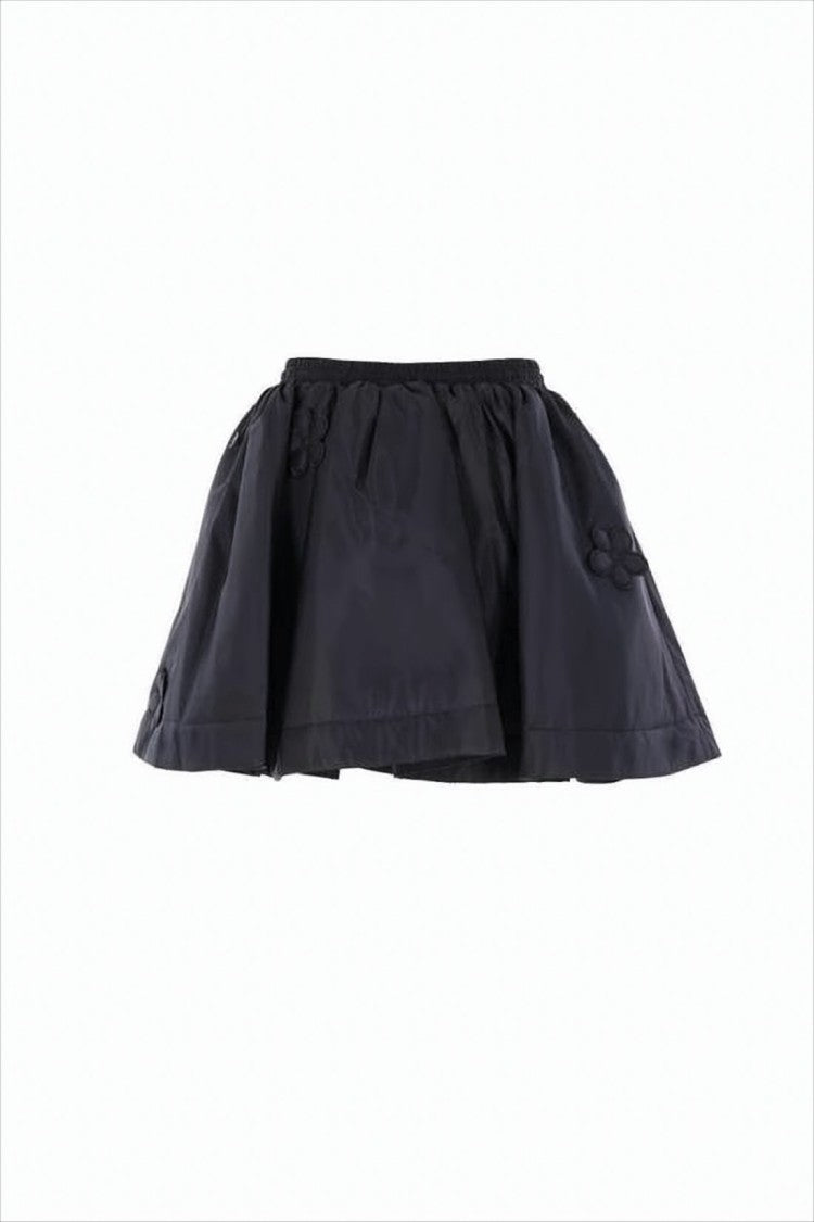 Cecilie Bahnsen Voluminous Black Mini Skirt With Gathered Waistband