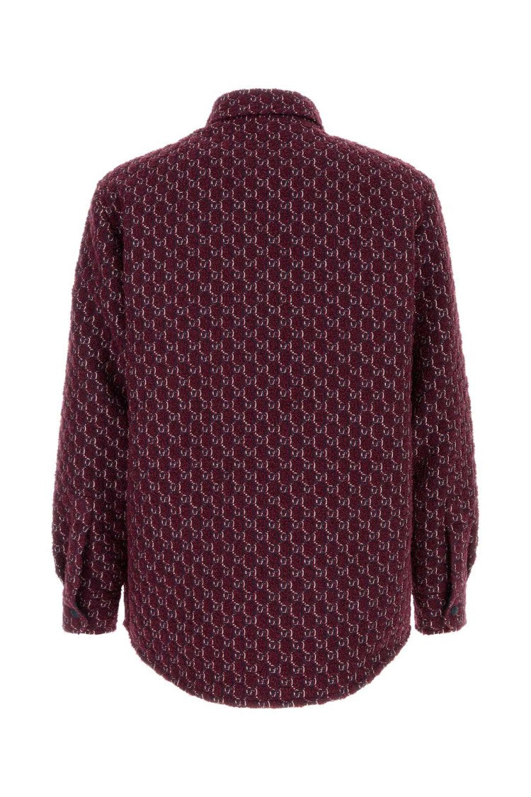 Gucci Burgundy Bouclé Padded Shirt