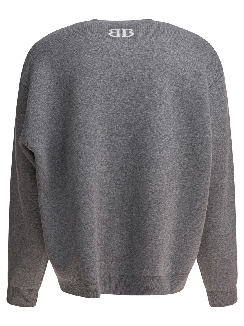 Balenciaga Crewneck Sweatshirt With Subtle Logo Embroidery