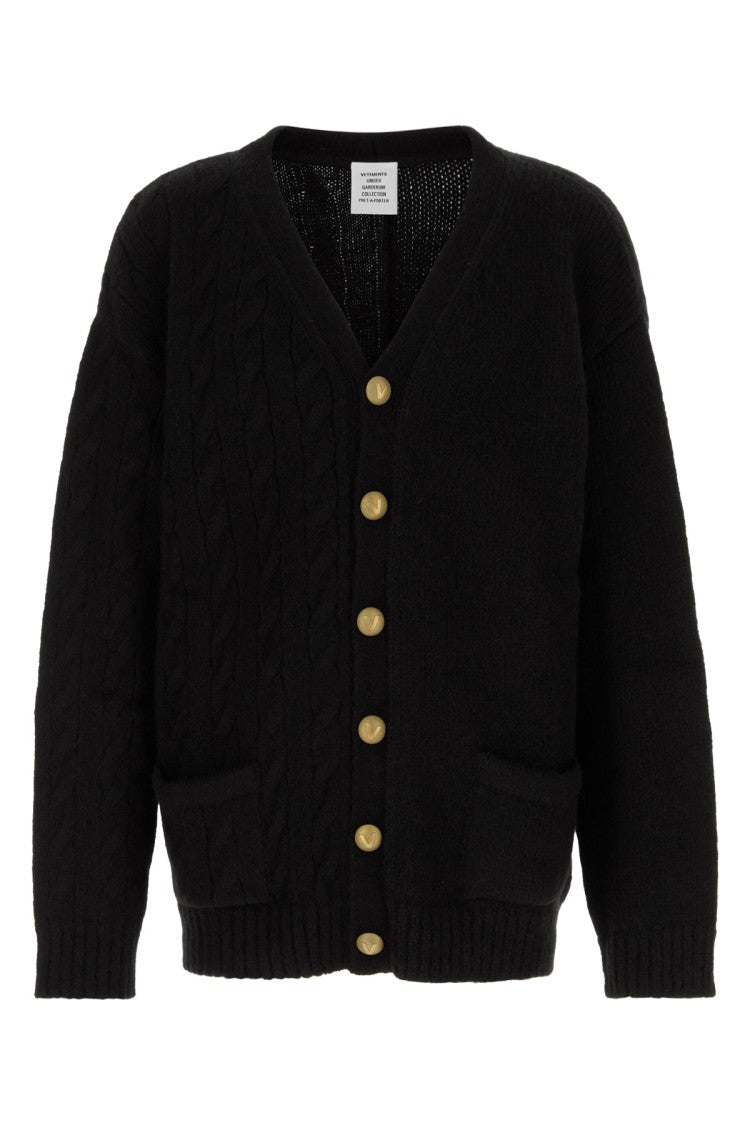 Vetements Split Design Wool Cardigan