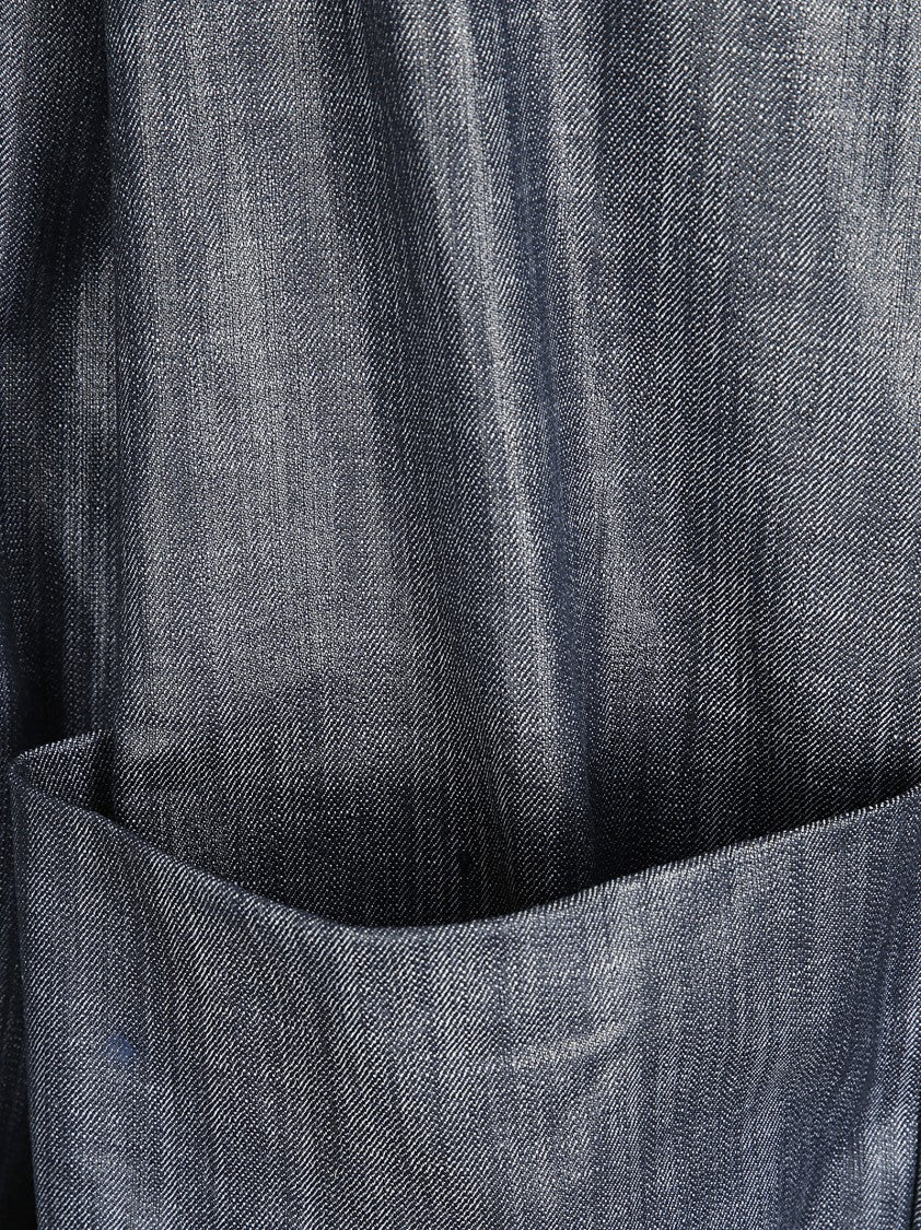 Maria Calderara Long Medium Dark Wash Denim Jacket