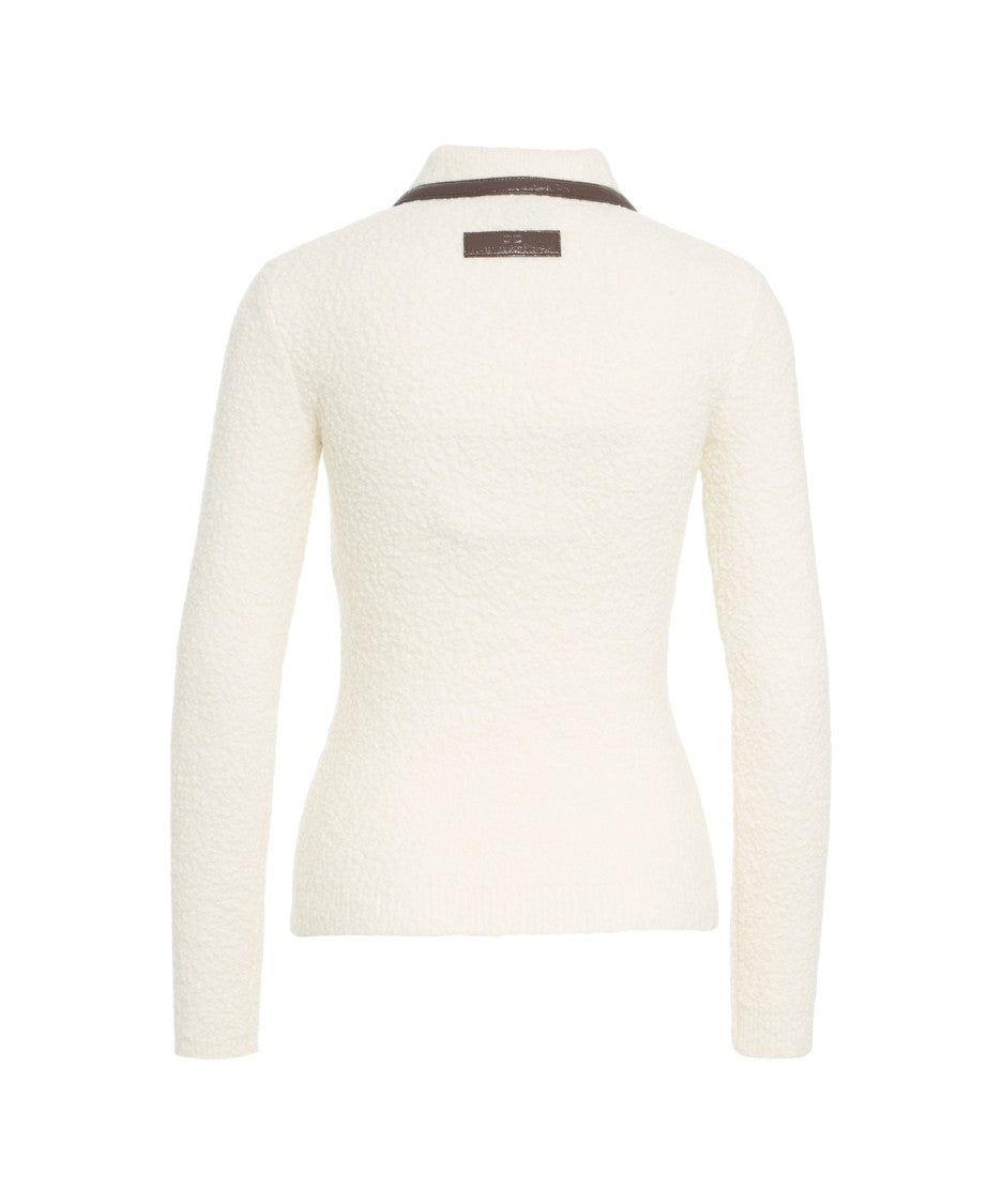 Elisabetta Franchi Knit Sweater With Polo Collar