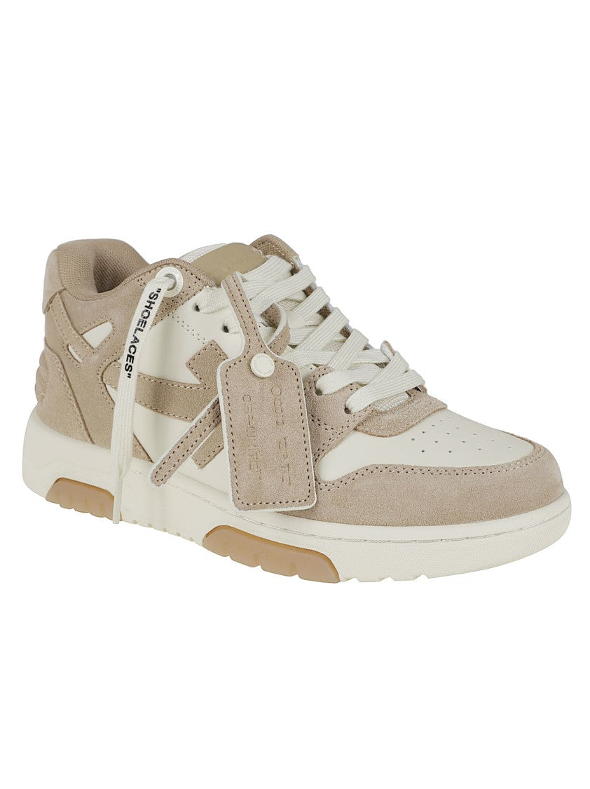 Off-White Low-Top Sneakers With Suede And Calfskin Accents