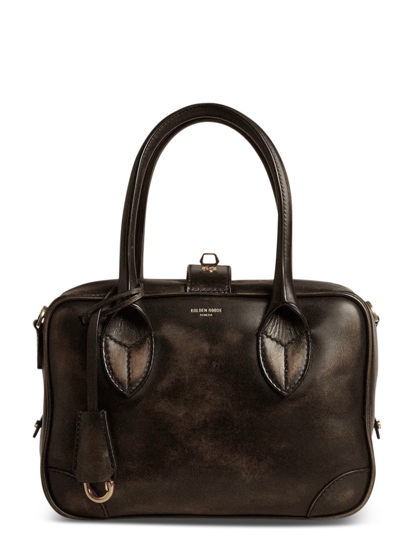 Golden Goose Structured Distressed Bull Leather Handbag