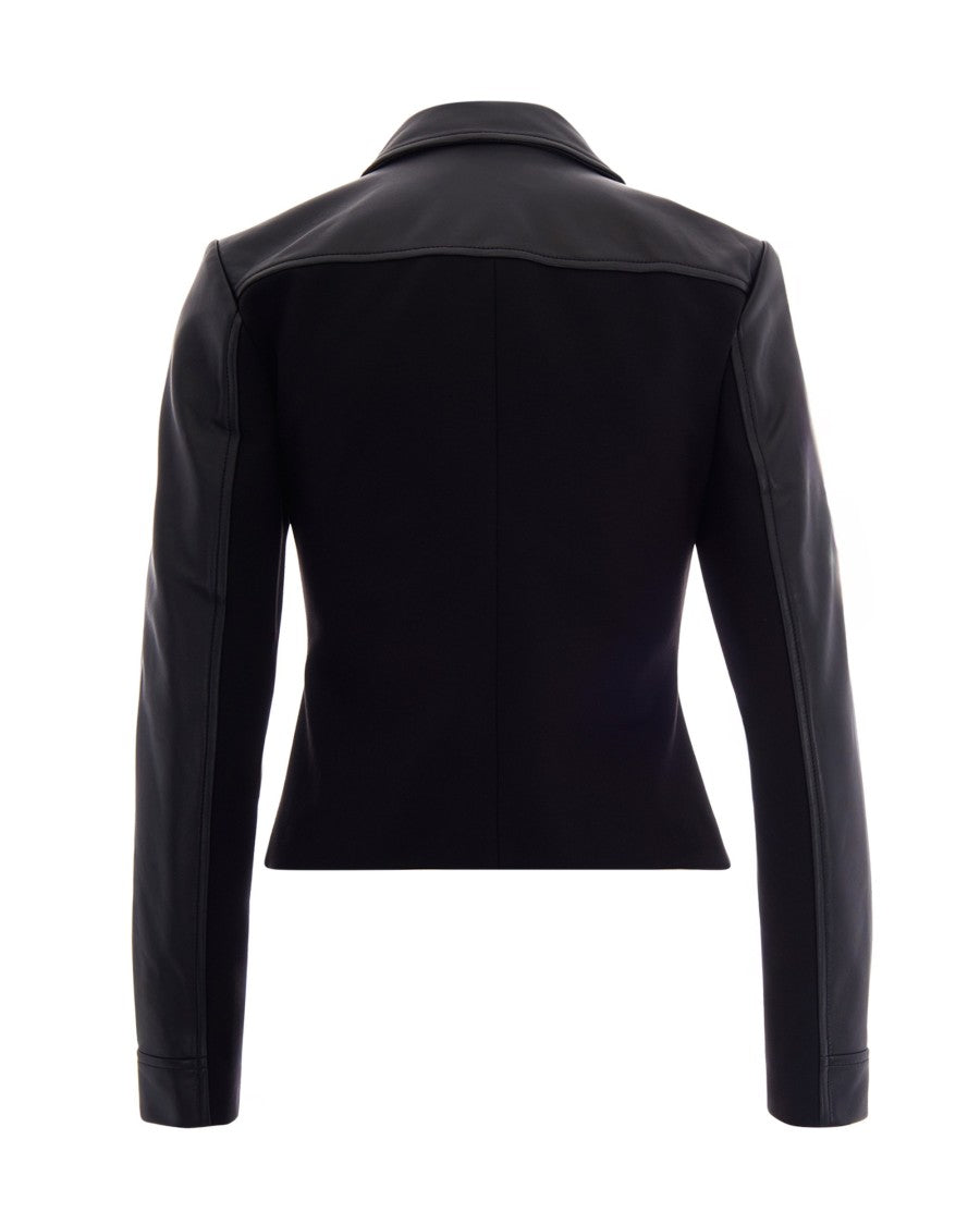Liu Jo Slim-Fit Genuine Lamb Leather Jacket With Classic Collar And Zipper Closure