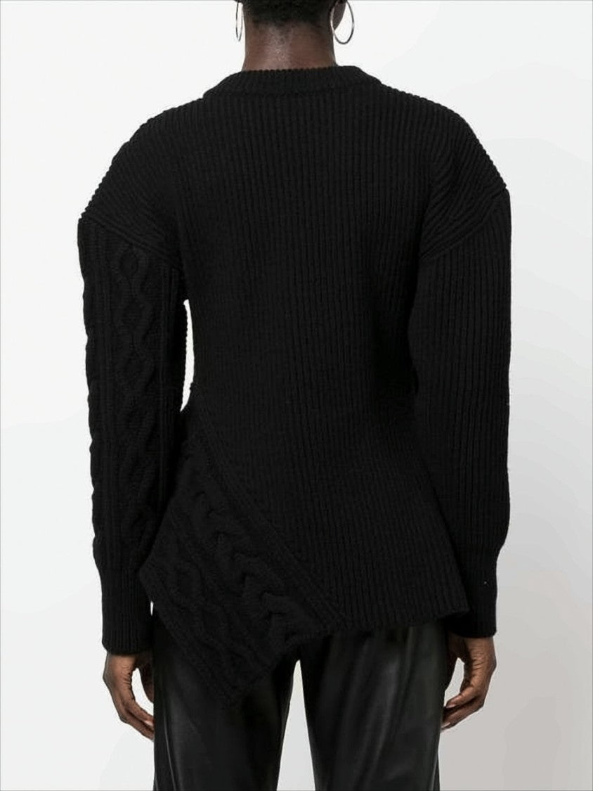 Alexander Mcqueen Cable Knit Panel Sweater