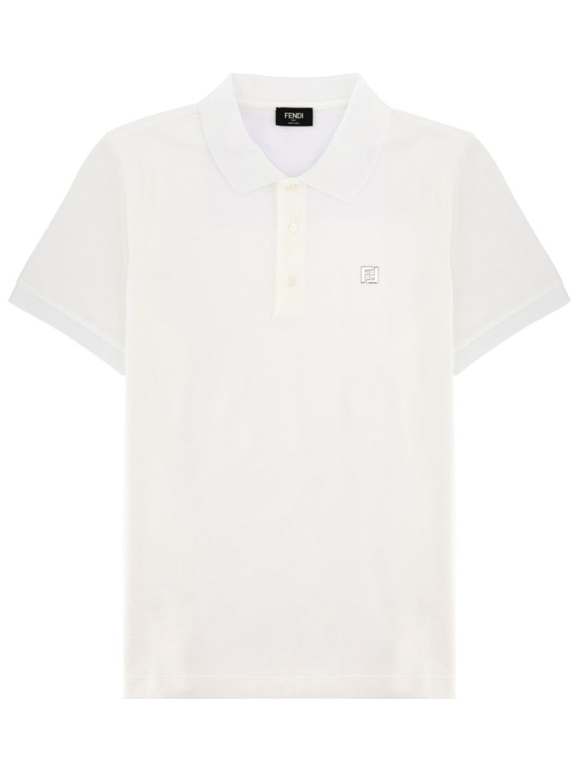 Fendi Slim Fit Cotton Logo Polo Shirt