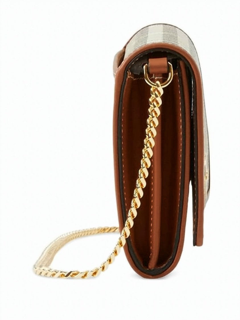 Burberry Rectangular Crossbody Bag With Iconic Check Pattern