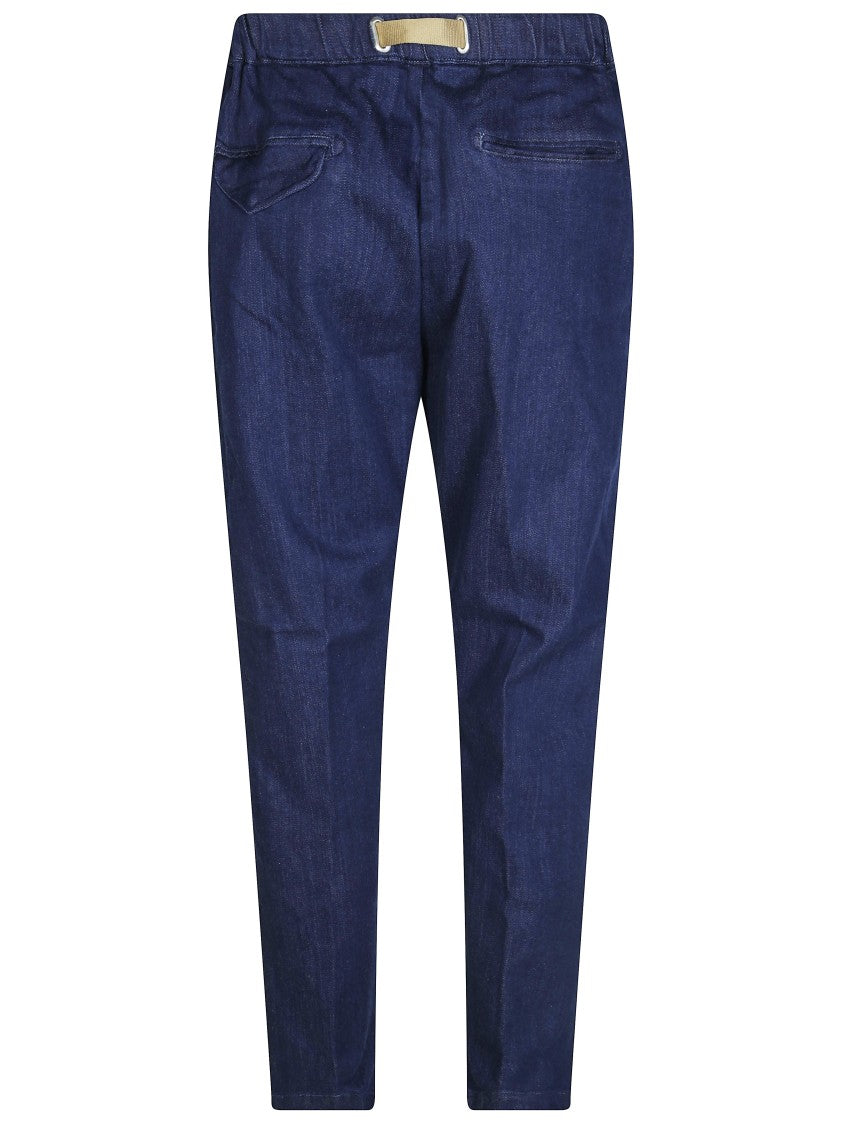 White Sand Deep Indigo Denim Tapered Jeans