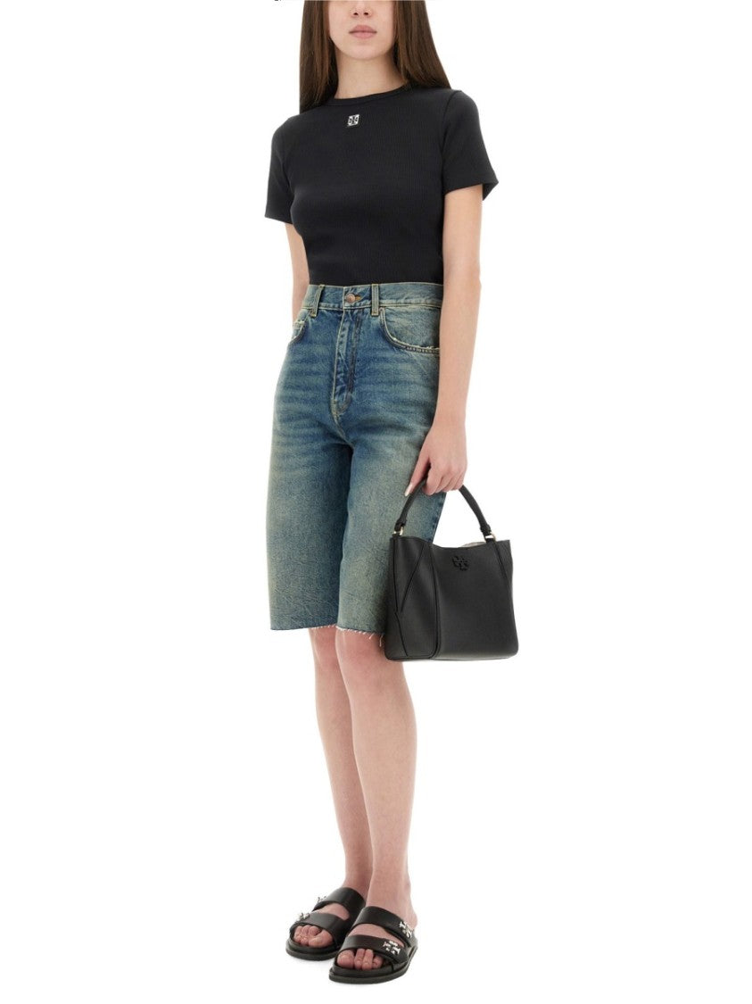 Tory Burch Ribbed Cotton T-Shirt