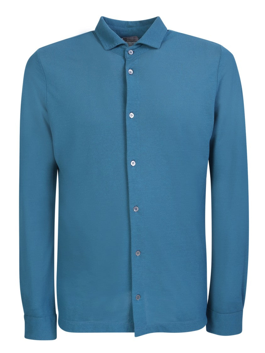 Zanone Blue Cotton Shirts