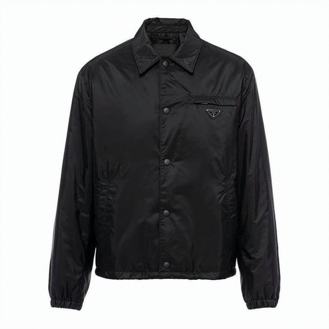 Prada Prada Nylon Bomber Jacket With Triangular Logo Patch