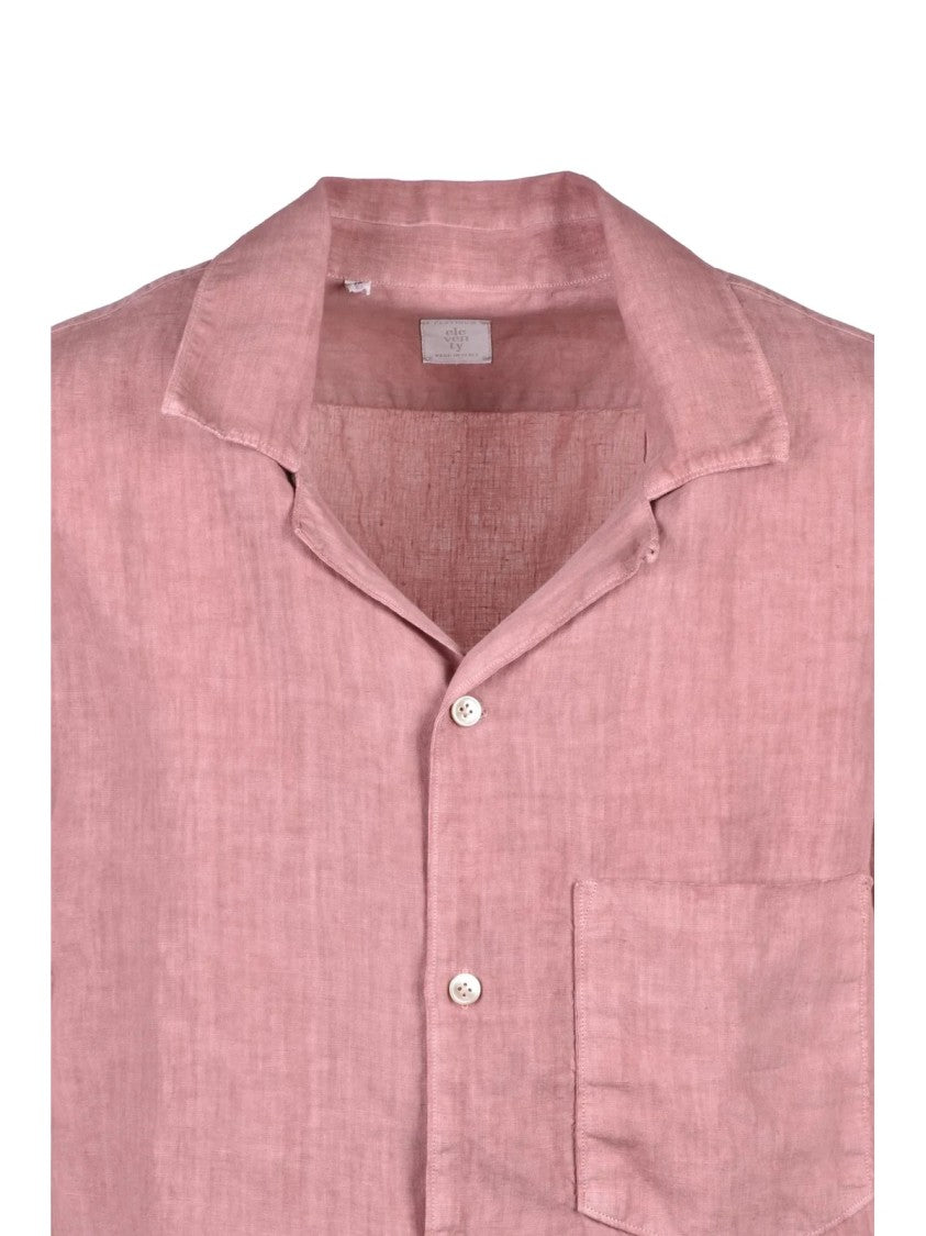 Eleventy Brown Men Linen Shirt