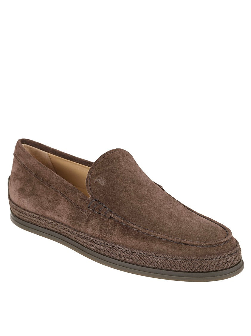 Tod's Brown Suede Slip-On Flat Shoes