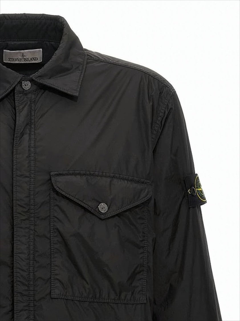 Stone Island Lightweight Black Outerwear Shirt