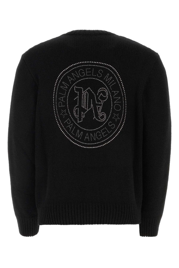 Palm Angels Black Nylon Blend Cardigan