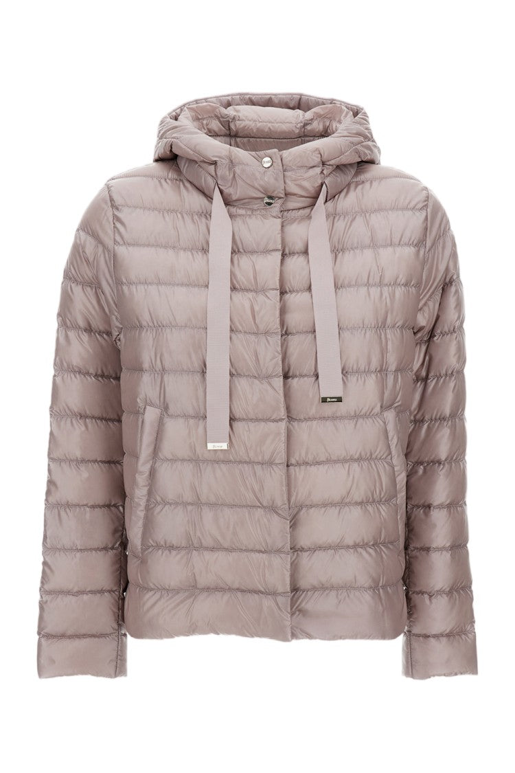 Herno Hooded Down Jacket With Quilted Design And Adjustable Drawstring