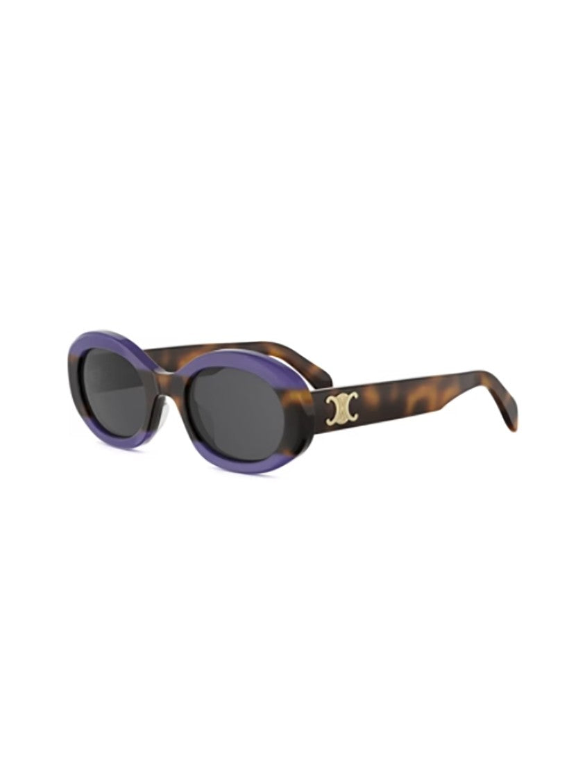 Celine Tortoiseshell Cl40194u Oval Metallic Sunglasses