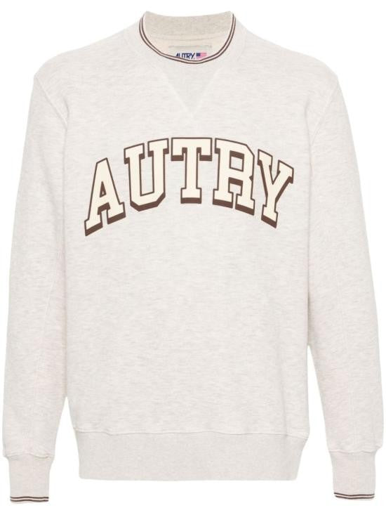 Autry Soft Heathered Long-Sleeve Sweatshirt With Graphic Detail
