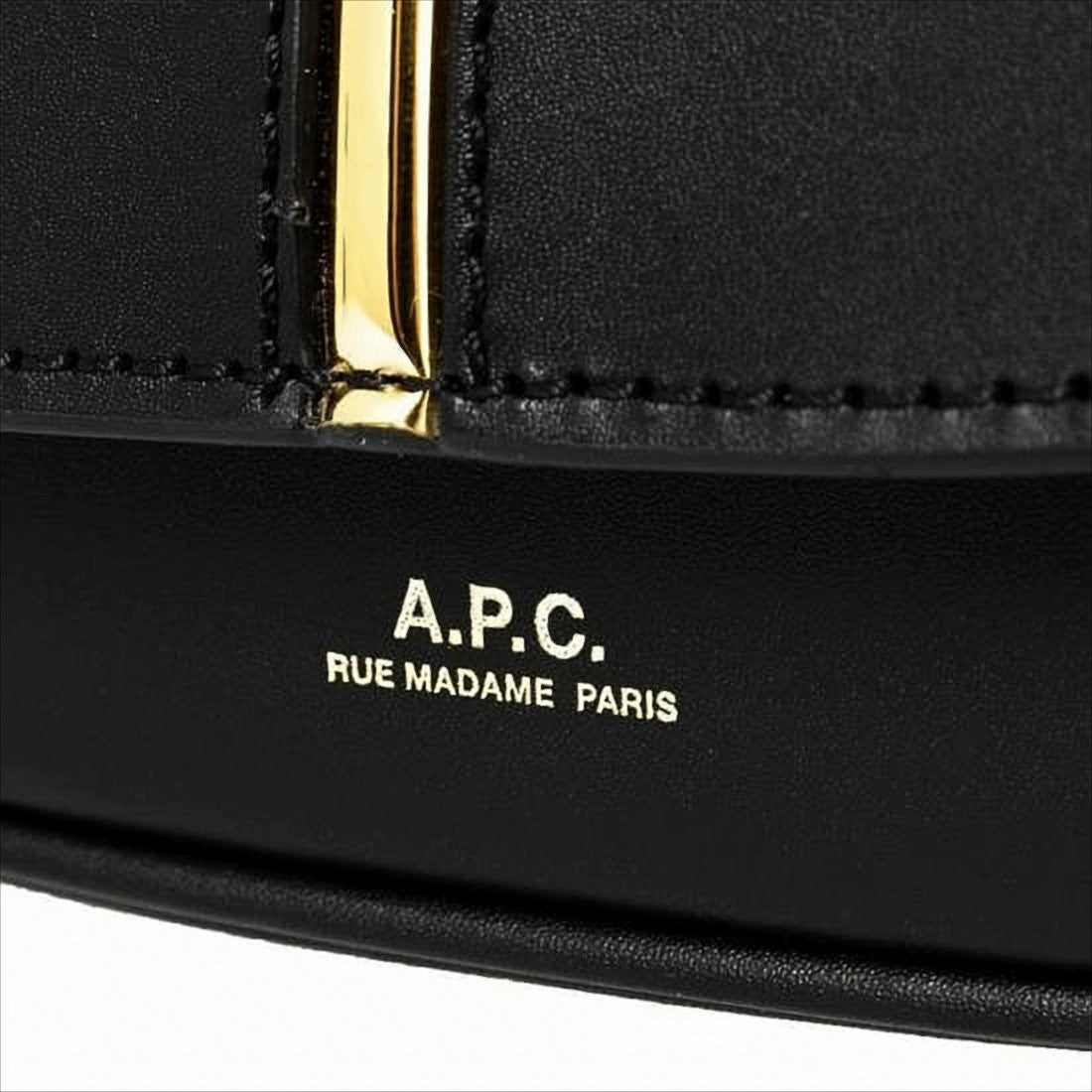 A.P.C. Structured Black Leather Shoulder Bag