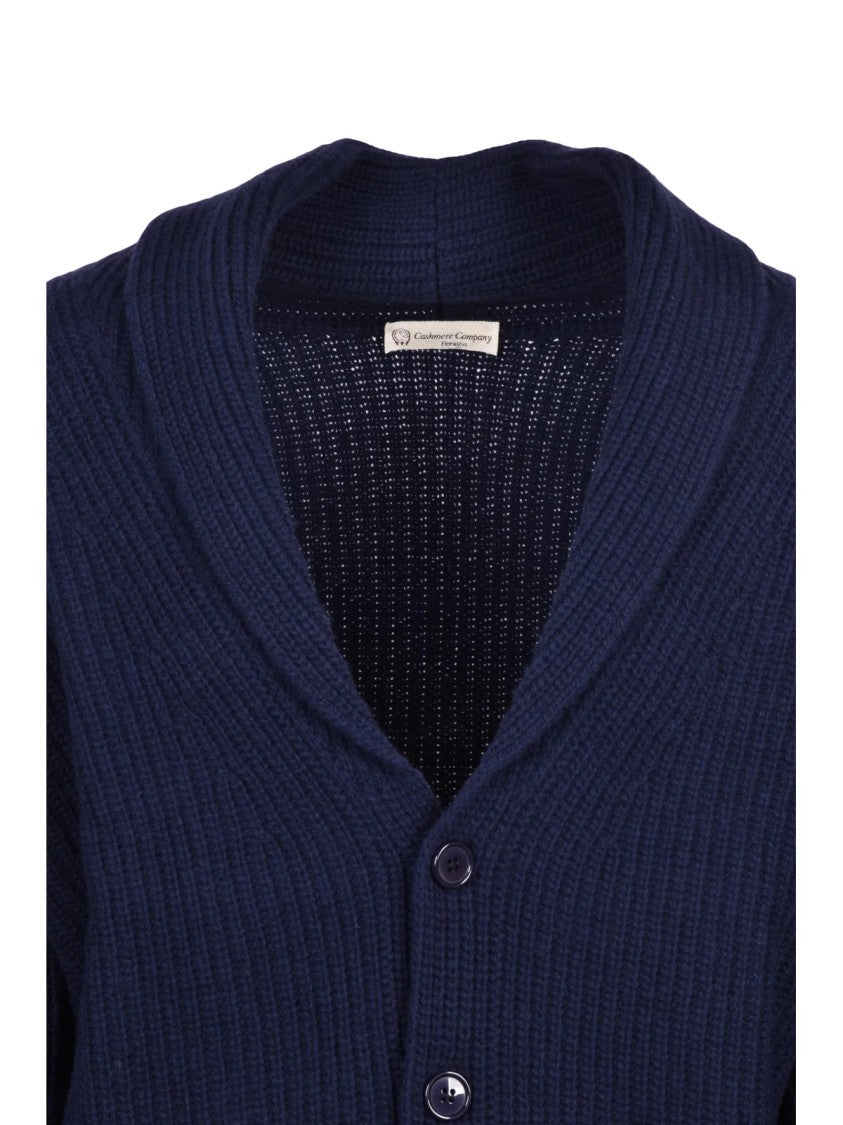 Cashmere Company P. Shawl Collar Ribbed Cashmere Blend Cardigan