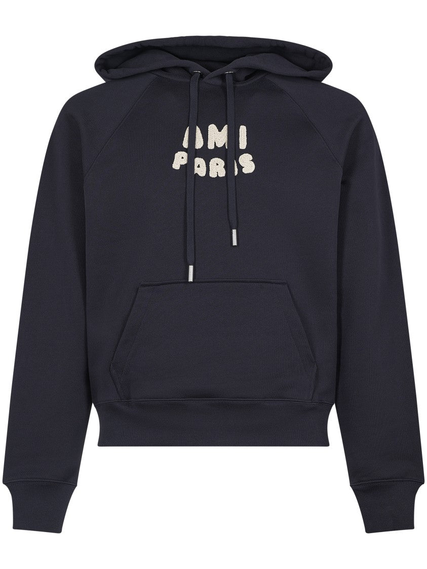 Ami Textured Logo Hoodie
