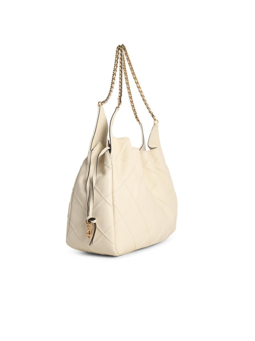 Tory Burch 'Shopping Fleming Grande' Light Cream Nappa Leather Bag