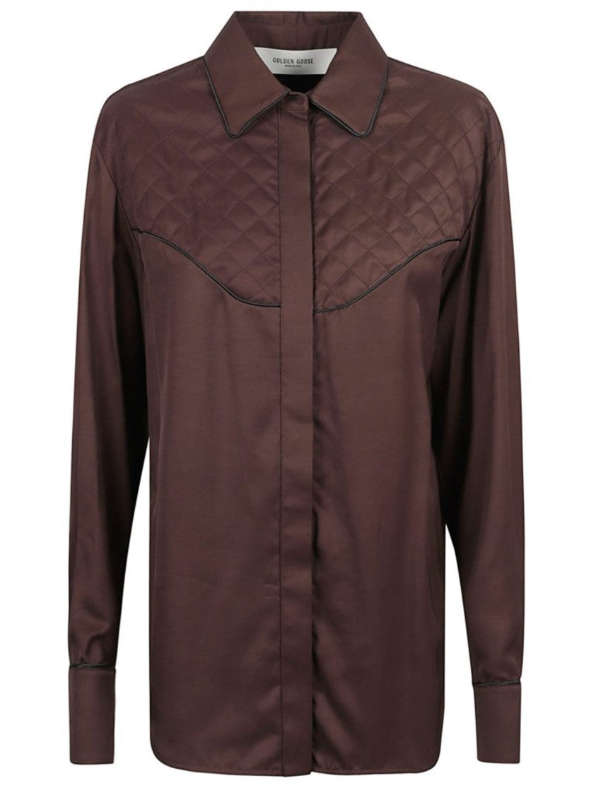 Golden Goose Regular Shirt With Cut Piping And Quilting Details