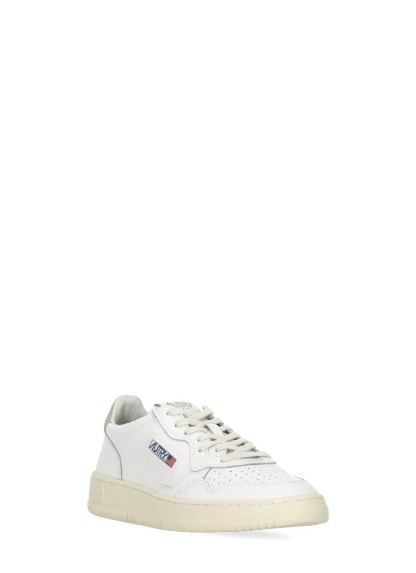 Autry White Leather Beige Heel Sneakers