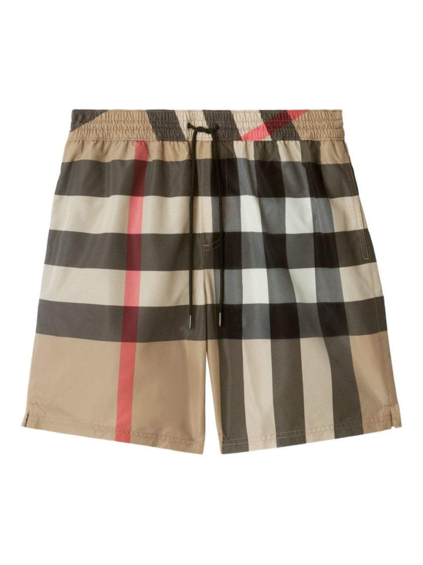 Burberry Classic Check Pattern Shorts With Adjustable Waistband