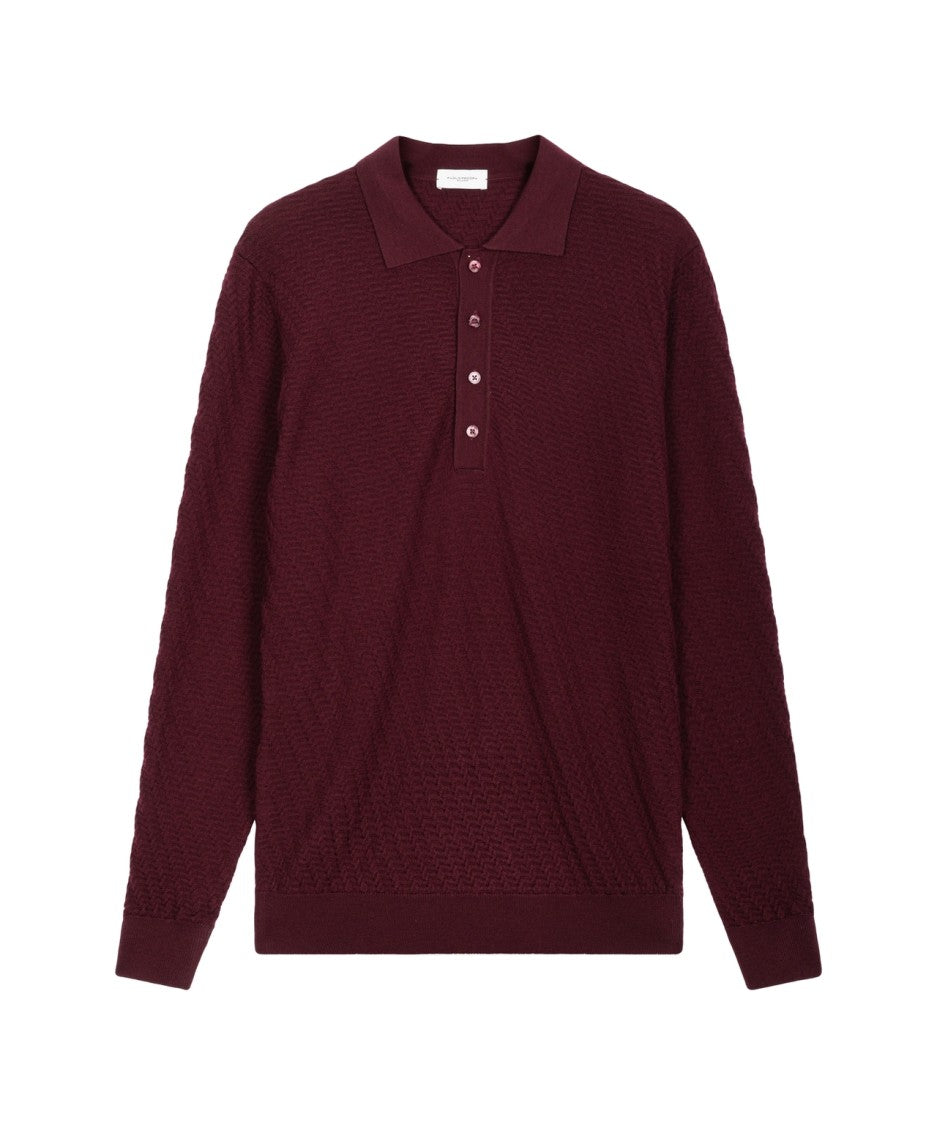 Paolo Pecora Polo Collar Knit Pullover With Button Closure