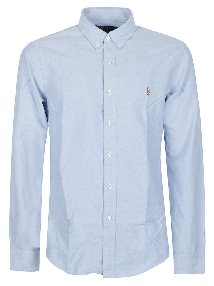Polo Ralph Lauren Embroidered Logo Button-Down Long-Sleeve Cotton Casual Shirt