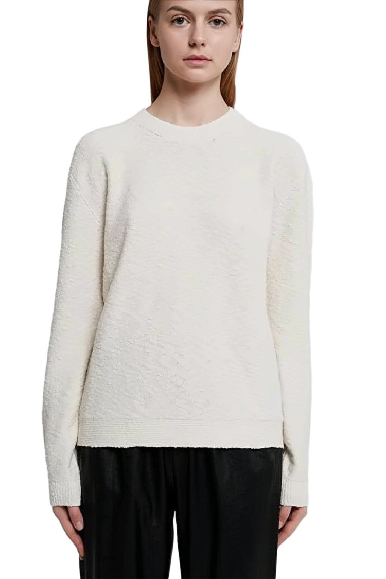 Maison Margiela Textured Knit Sweater With Classic Crew Neckline