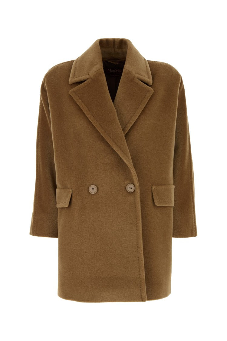 Mm Studio Double-Breasted Brown Virgin Wool Coat