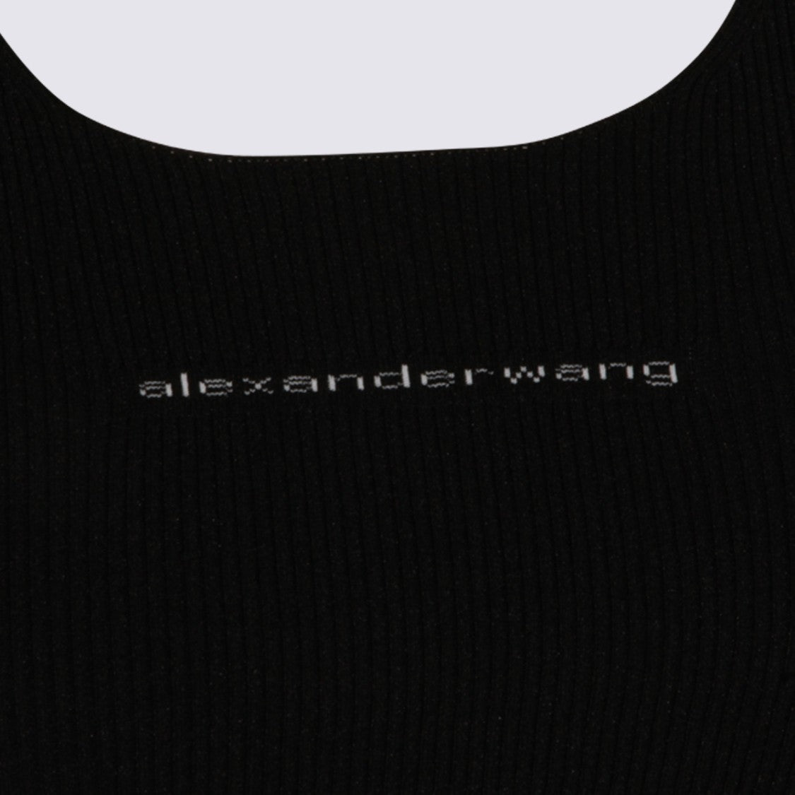 Alexander Wang Fitted Sleeveless Top With Square Neckline And Ribbed Texture