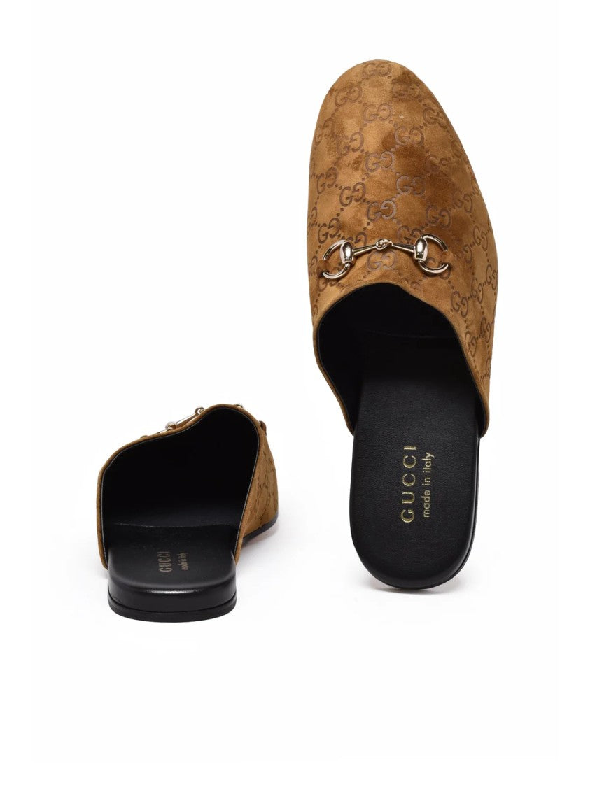 Gucci Brown Pointed Toe Suede Mules