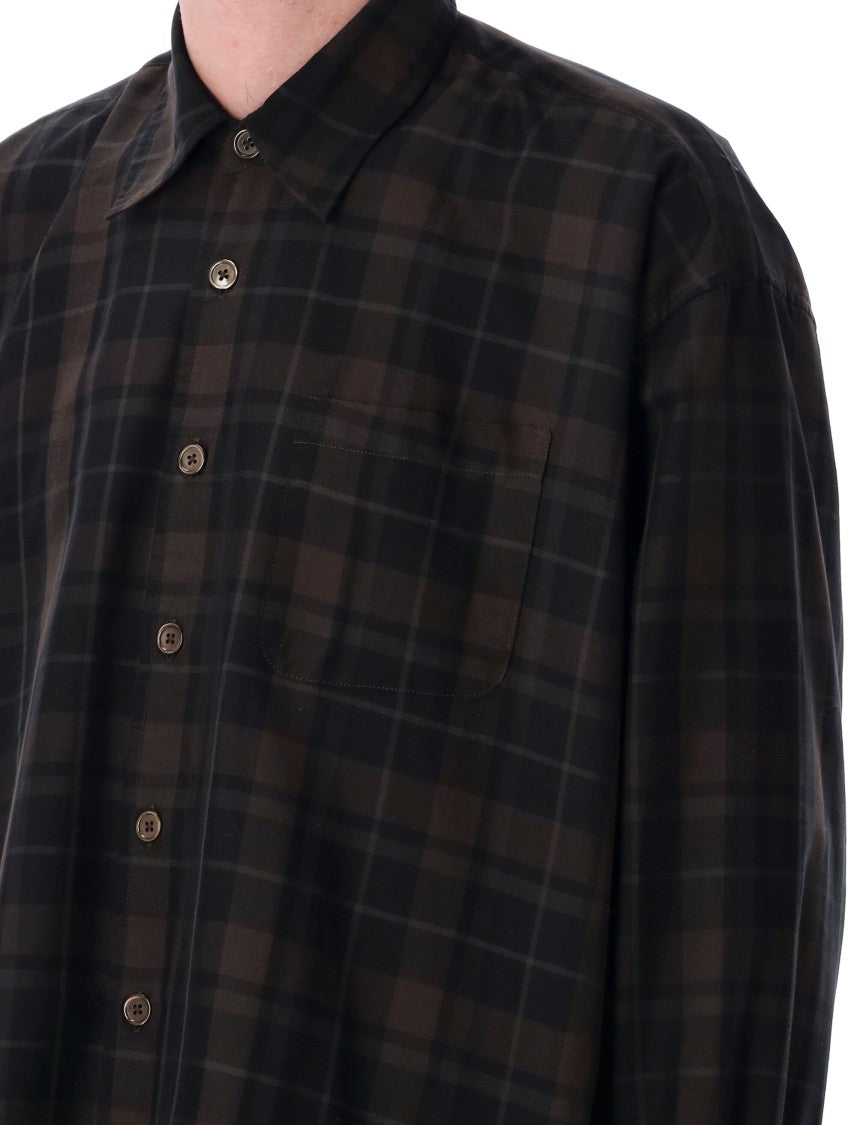 Our Legacy Relaxed Fit Plaid Shirt With Classic Collar