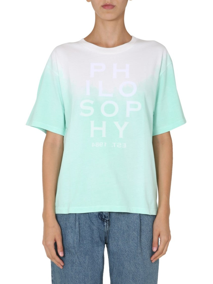 Philosophy Di Lorenzo Serafini Gradient Jersey Cotton Crew Neck T-Shirt