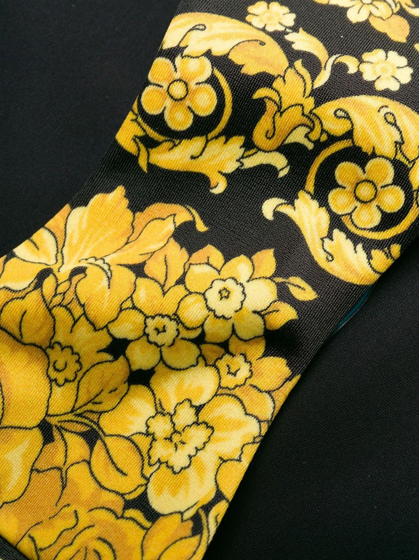 Versace Black Golden Floral Tie Bikini Bottom