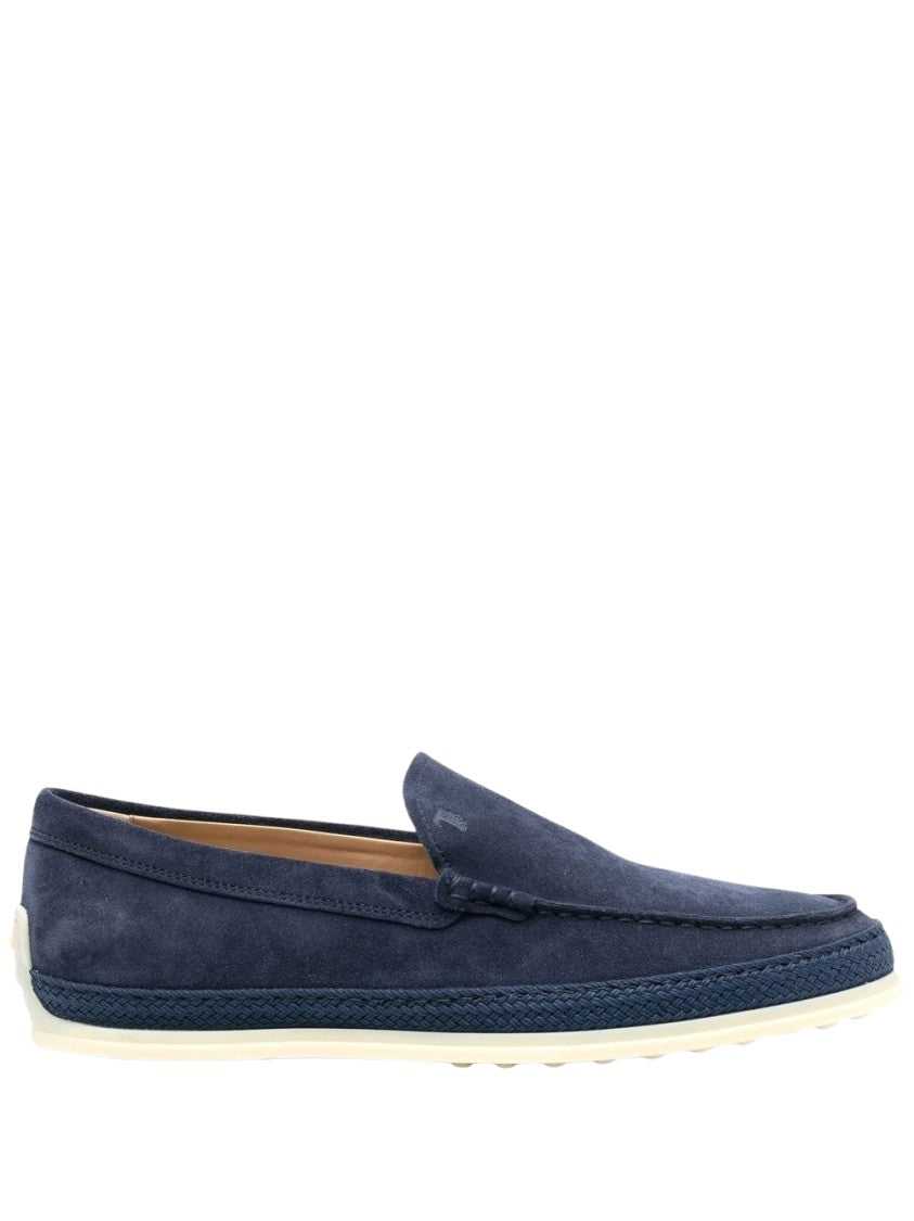 Tod's Navy Blue Calf Leather Loafer