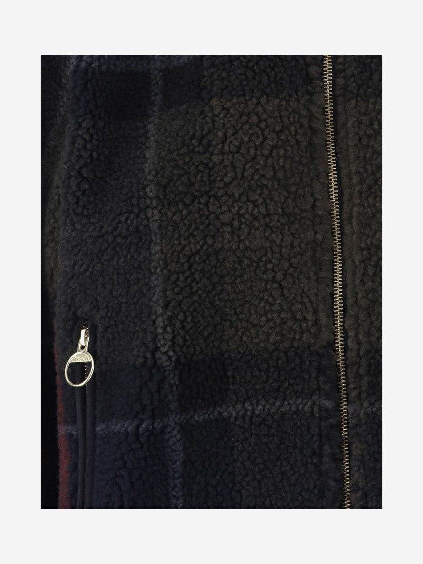 Barbour Nylon Jacket With Distinctive Check Pattern And Boxy Silhouette
